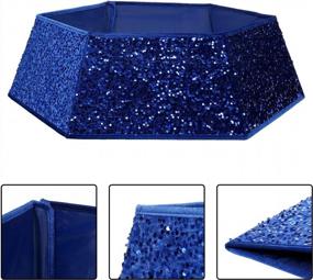 img 2 attached to Sparkle And Protect Your Christmas Tree With XmasExp'S 33.5-Inch Sequin Tree Skirt In Blue