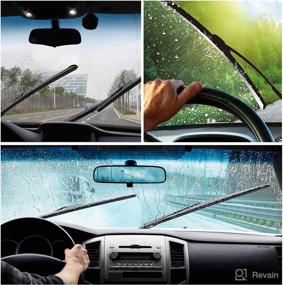 img 1 attached to 🚗 Custom Fit Frameless Windshield Wiper Blades for Toyota Corolla 2009-2022 - Front and Rear Car Rain Wipers Replacement - HD-Mart - 26+14 Inch - Pack of 2