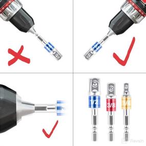 img 1 attached to 💪 BLOOPIC Impact Grade Socket Adapter 3 Pack Set: Transform Power Drills into High-Speed Nut Drivers for Men, DIYers, and Gifts