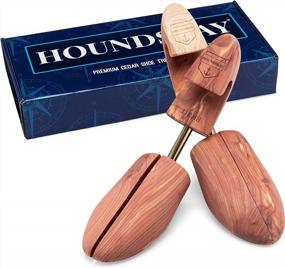img 4 attached to Adjustable Cedar Shoe Trees For Men'S Shoes And Boots - HOUNDSBAY Wooden Shoe Stretcher With Sneaker Compatibility