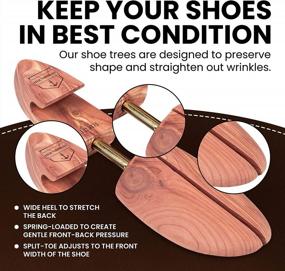 img 1 attached to Регулируемые кедровые колодки для мужской обуви и ботинок - HOUNDSBAY Деревянные носилки для обуви с совместимостью с кроссовками