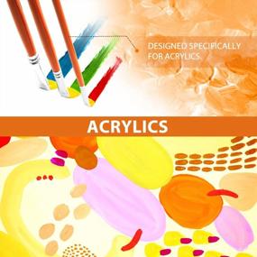 img 1 attached to Complete Acrylic Painting Brush Set - 15 High-Quality Nylon Brushes, Paint Knife, Sponge & Palette In A Portable Case For Beginners & Pros, Ideal For Acrylic Painting