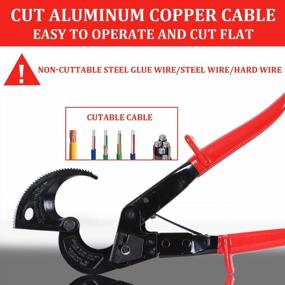img 2 attached to SogYupk Ratchet Cable Cutter, Manual Mechanical Heavy Duty Copper Aluminum Wire Cutting Tool For Electricians - Cut Up To 240Mm².