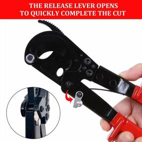 img 1 attached to SogYupk Ratchet Cable Cutter, Manual Mechanical Heavy Duty Copper Aluminum Wire Cutting Tool For Electricians - Cut Up To 240Mm².