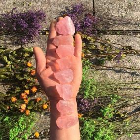 img 1 attached to High-Quality Simurg Raw Rose Quartz Stone For Cabbing, Tumbling, And Crystal Healing - 1Lb Rose Quartz Rough Crystal