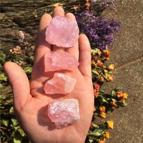 img 2 attached to High-Quality Simurg Raw Rose Quartz Stone For Cabbing, Tumbling, And Crystal Healing - 1Lb Rose Quartz Rough Crystal