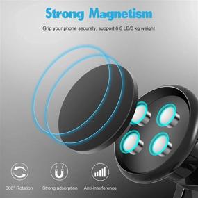 img 3 attached to 📱 Magnetic Air Vent Phone Holder for iPhone 13/12/11, Galaxy S10/S9, LG & More: Secure Cradle Car Mount