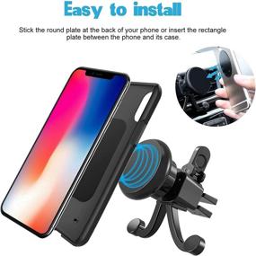 img 2 attached to 📱 Magnetic Air Vent Phone Holder for iPhone 13/12/11, Galaxy S10/S9, LG & More: Secure Cradle Car Mount