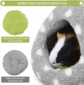 img 1 attached to HOMEYA Guinea Pig Bed, Hamster Hideout Small Animal Cage Accessories Supplies, Semi-Enclosed Winter Christmas Large Pumpkin Nest With Removable Mat For Rat Hedgehog Sugar Glider And Chinchilla-Green