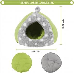 img 3 attached to HOMEYA Guinea Pig Bed, Hamster Hideout Small Animal Cage Accessories Supplies, Semi-Enclosed Winter Christmas Large Pumpkin Nest With Removable Mat For Rat Hedgehog Sugar Glider And Chinchilla-Green
