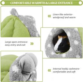 img 2 attached to HOMEYA Guinea Pig Bed, Hamster Hideout Small Animal Cage Accessories Supplies, Semi-Enclosed Winter Christmas Large Pumpkin Nest With Removable Mat For Rat Hedgehog Sugar Glider And Chinchilla-Green