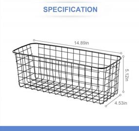 img 3 attached to Organize In Style With Magicfour'S Large Capacity Hanging Wire Baskets - 3 Pack With Wall Stickers Included!