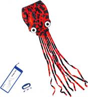 kizh kite octopus: большие бескаркасные мягкие воздушные змеи с парафойлом для детей и взрослых - 150 дюймов для развлечения на открытом воздухе (красный) логотип