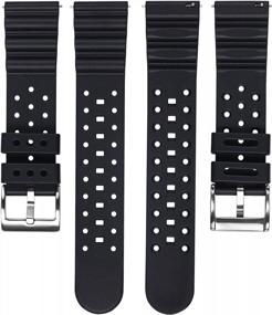 img 3 attached to Premium Quality Waterproof Carty Silicone Watch Bands - Quick Release Rubber Straps For Men & Women In 20Mm, 22Mm, 24Mm Sizes