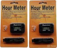 🔋 highly durable 2pcs magicalmai inductive hour meter: ideal for gas engine generator, lawn mower, pressure washer, atv, boat, outboard motor, dirt bike, motorcycle - waterproof black hr meters logo