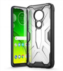 img 1 attached to Military Grade Drop Tested Moto G7 Power/Supra/Optimo Maxx Case - Rugged Protective Bumper Cover (Frost Clear/Black) | Affinity Series