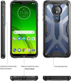 img 3 attached to Military Grade Drop Tested Moto G7 Power/Supra/Optimo Maxx Case - Rugged Protective Bumper Cover (Frost Clear/Black) | Affinity Series