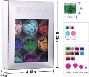 img 1 attached to HOSSIAN Chunky Glitter Makeup -12 Colors Nail Glitter-11Oz Holographic Cosmetic Grade Festival Glitter For Crafting And Beauty (B)