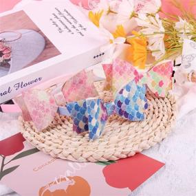 img 1 attached to 🦋 Zifengcer Glitter Headbands for Girls: 6pcs Butterfly Mermaid Party Hair Accessories Little Girls Head Band No Slip Hairband for Children Kids (Fish Scales)