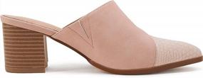 img 1 attached to Backless Chunky Stacked Mules With Cutout Design, Closed Toe And Scale Heels - Slip-On Sandals For Women