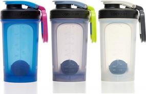 img 3 attached to 3 Pack Contigo Fit Shake & Go 2.0 Shaker Bottles With Chug Cap, 20Oz In Earl Grey, Blue Poppy & Salt
