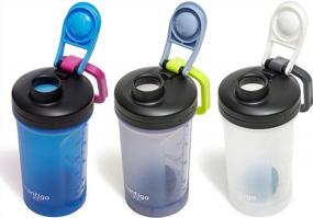 img 1 attached to 3 Pack Contigo Fit Shake & Go 2.0 Shaker Bottles With Chug Cap, 20Oz In Earl Grey, Blue Poppy & Salt