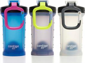 img 2 attached to 3 Pack Contigo Fit Shake & Go 2.0 Shaker Bottles With Chug Cap, 20Oz In Earl Grey, Blue Poppy & Salt