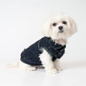 img 4 attached to Stylish United Pups Fashion Jean Jacket for Dogs: Chill Pups Navy Blue, Size 5