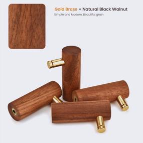 img 2 attached to Stylish Homode Wooden Coat Hooks With Gold Peg - Heavy Duty Wall Hanger For Clothes, Hats, Plants And More