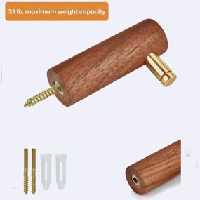 img 1 attached to Stylish Homode Wooden Coat Hooks With Gold Peg - Heavy Duty Wall Hanger For Clothes, Hats, Plants And More