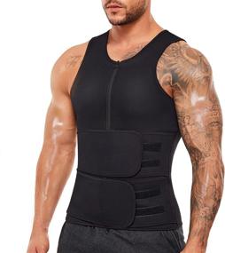 img 4 attached to Enhance Your Workout With Wonderience Sauna Suit: Men'S Neoprene Sweat Vest And Adjustable Waist Trimmer Belt