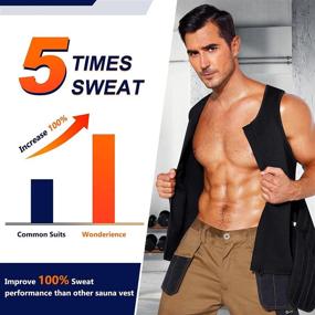 img 1 attached to Enhance Your Workout With Wonderience Sauna Suit: Men'S Neoprene Sweat Vest And Adjustable Waist Trimmer Belt
