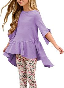 img 4 attached to 👚 Chic and Trendy: Girls' Ruffle Blouses for a Stylish Summer Wardrobe!