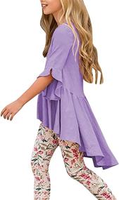 img 3 attached to 👚 Chic and Trendy: Girls' Ruffle Blouses for a Stylish Summer Wardrobe!