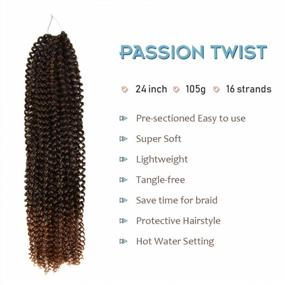 img 2 attached to Получите свой шикарный вид с Niseyo 7 Pack Passion Twist Hair 24 Inch - Water Wave Crochet Hair для модных локонов бабочки и богемного весеннего твиста!