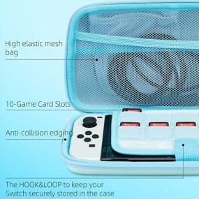 img 3 attached to Portable Nintendo Switch Carrying Case - GeekShare Cute Hardshell Slim Travel Case Featuring White Bear Design - Compatible With Switch/Switch OLED And Accessories