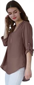 img 3 attached to Stay Stylish This Summer With BOFETA Women'S V Neck Chiffon Blouses