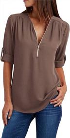 img 4 attached to Stay Stylish This Summer With BOFETA Women'S V Neck Chiffon Blouses