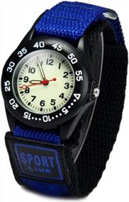 img 1 attached to Аналоговые кварцевые спортивные часы со светящимся военным нейлоновым ремешком — дизайн унисекс для подростков, студентов и взрослых