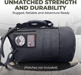img 3 attached to Travel In Style With The AMABILIS Water-Resistant Dave Jr Duffel Bag - Perfect For Gym Or Travel, 32L Capacity With Multiple Pockets And Adjustable Strap In Stealth Black