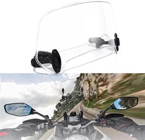 img 4 attached to Adjustable Motorcycle Windshield Extension Spoiler for Kawasaki Yamaha Harley Suzuki Buell Triumph Ducati Aprilia - Transparent (210mm)