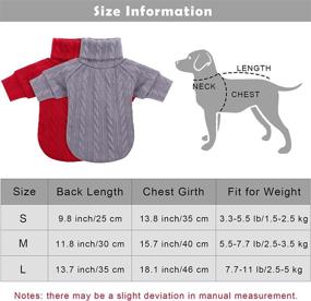 img 3 attached to 🐾 Pedgot 2 Pack Red Gray Dog Sweaters - Thermal Knitted Turtleneck Knitwear Clothes for Winter - Soft Puppy Sweaters for Fall Winter Puppy Outfits - Small Size