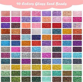 img 2 attached to Create Colorful Jewelry With 96 Shades Of Glass Seed Beads - A Complete DIY Kit With Pendant Charms, Letter Beads And More!