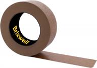 упаковочная лента из коричневой бумаги 2 дюйма x 60 ярдов - сделано в сша компанией brixwell (3 рулона) логотип