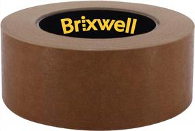 img 2 attached to Упаковочная лента из коричневой бумаги 2 дюйма x 60 ярдов - сделано в США компанией Brixwell (3 рулона)