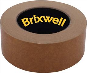 img 1 attached to Упаковочная лента из коричневой бумаги 2 дюйма x 60 ярдов - сделано в США компанией Brixwell (3 рулона)