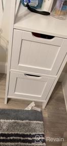 img 6 attached to Wooden Floor Cabinet With Adjustable Drawers And Open Shelf - Grey Bathroom Storage Organizer For A Narrow Living Room Or Bedroom - Linen Tower And Side Cabinet By HOMEFORT