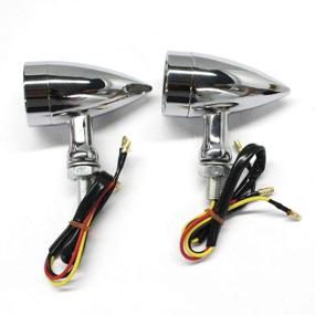 img 3 attached to 2Pcs Chrome 15 LED Motorcycle Stop Brake Running Turn Signal Indicator Amber Lights For Harley Honda Chopper (Chrome With Net-Amber Light)