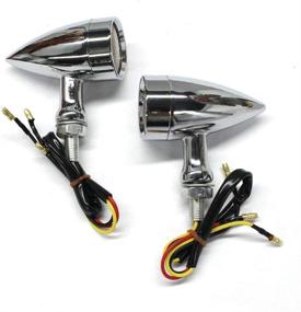 img 1 attached to 2Pcs Chrome 15 LED Motorcycle Stop Brake Running Turn Signal Indicator Amber Lights For Harley Honda Chopper (Chrome With Net-Amber Light)