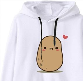 img 3 attached to Casual And Cozy: Women'S Mimacoo Cute Potato Print Hoodie With Drawstring And Long Sleeves